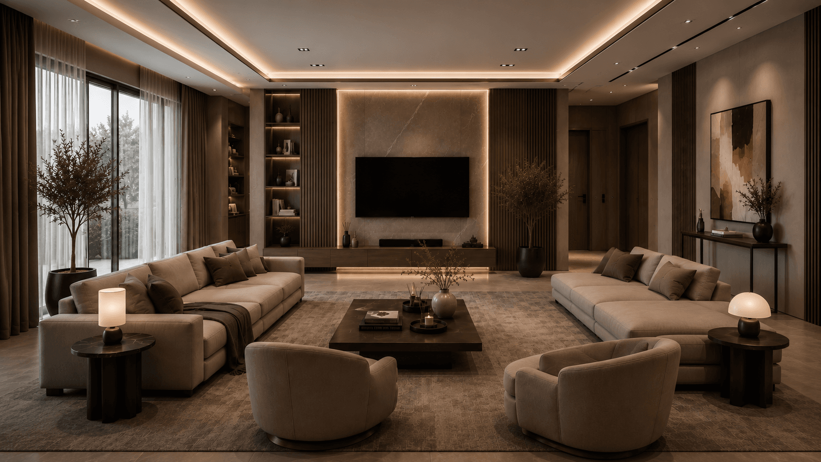 Salon ve Yatak salon oturma alanı.