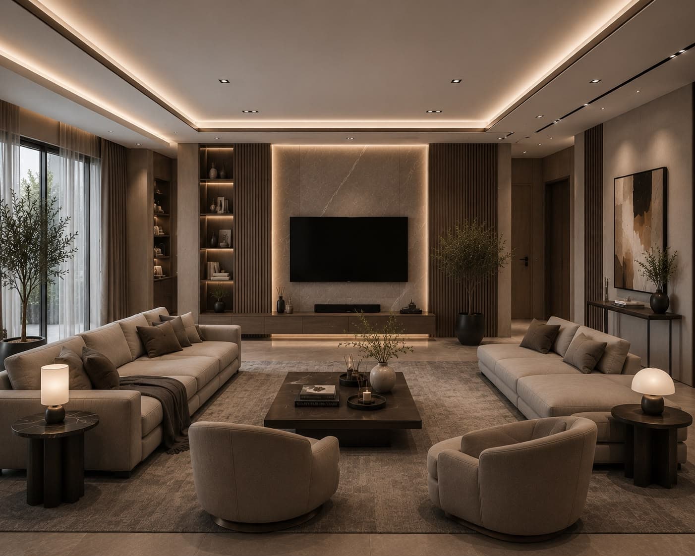 İstanbul Salon ve Yatak konut projesi salon oturma alanı.